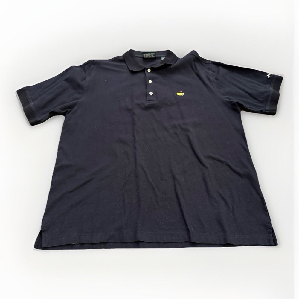 Masters Collection Mens Black Polo 60s Two-Ply Mercerized Golf Shirt Size L